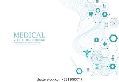 Medical wallaper.geometric hexagon shape.icons.white modern wallpaper.