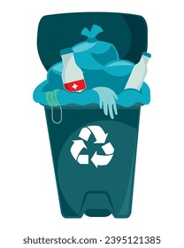 vector de basura médica aislado