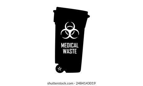 medical waste, black isolated silhouette