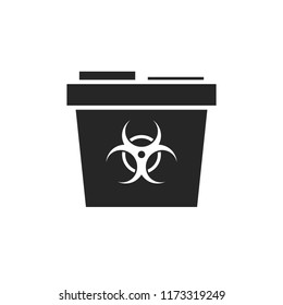 Medical waste container silhouette icon. Clipart image isolated on white background