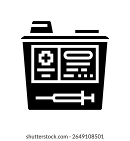 medical waste disposal needles glyph icon vector. medical waste disposal needles sign. isolated symbol illustration