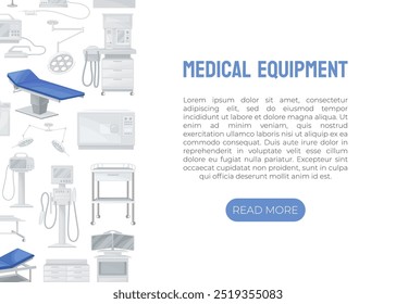 Medical Web Banner Design with Hospital Object Vector Template