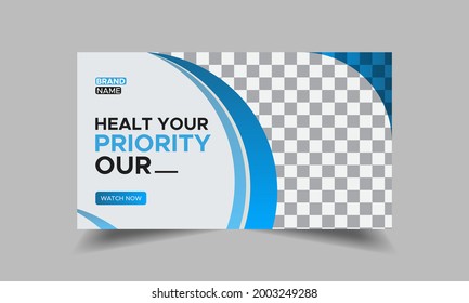 Medical web banner and thumbnail template design vector