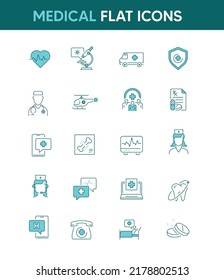 Medical web icon set, Set of medical flat icons