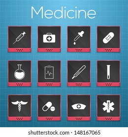 Medical web silhouettes collection
