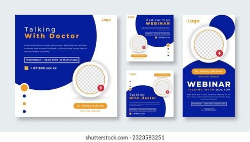Medical Webinar Social Media Post for Online Marketing Promotion Banner, Story and Web Internet Ads Flyer