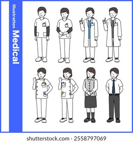 Medical welfare people set : vector