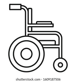 Medical wheelchair icon. Outline medical wheelchair vector icon for web design isolated on white background