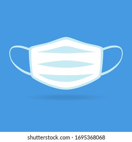 Medical white mouth guard mask, medicine respirator. Vector icon illustration for virus prevention