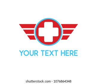 medical wings logo design illustration, simple style design, designed for identity