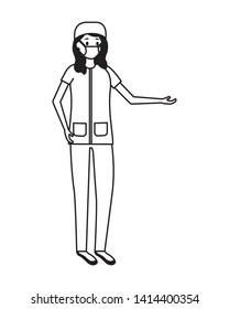 medical woman professional staff with uniform vector illustration