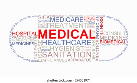 Medical Word Cloud Capsule Object