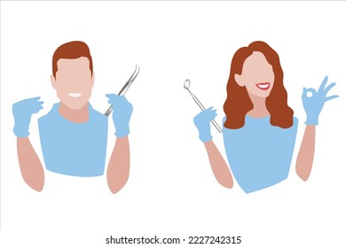 Medical Worker Character, Dentist Character, Dentist Vector Illustration, Oral Care, Medical staff Character