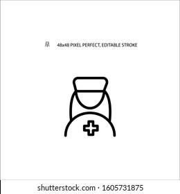 Medical worker line icon vector illustration 