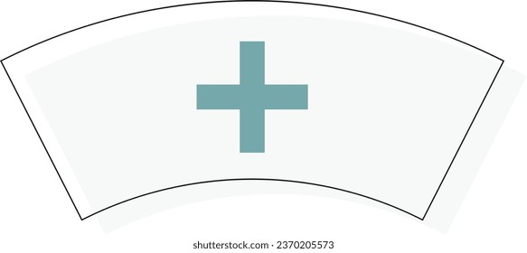 Medical Worker's Cap with Cross - Healthcare Symbol in Color Icon