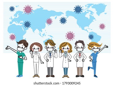 Medical workers fighting the virus.