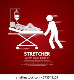 Medical Workers Moving Patient On Stretcher Vector Illustration