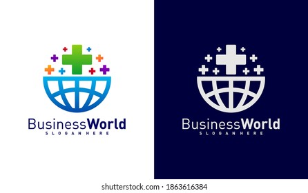 Medical World logo vector template, Creative world logo design concepts