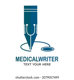 medical writer vector logo template illustration.This logo suitable for medicine