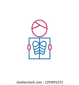 Medical, x rays colored icon. Element of medicine illustration. Signs and symbols icon can be used for web, logo, mobile app, UI, UX on white background