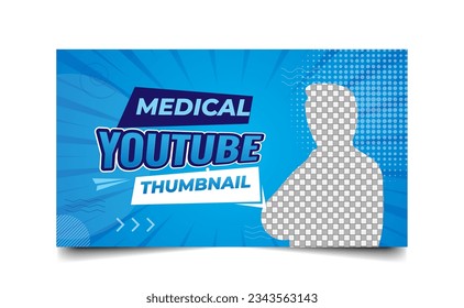 Medical youtube thumbnail or banner design template