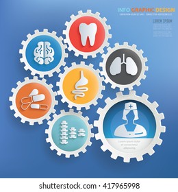 Medical,healthy care concept design on blue background,vector