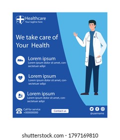 medical,hospital,Health care business flyer design.vector flyer design