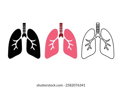 Here’s a medically accurate vector illustration of human lungs with a clean, flat style, showing the respiratory system and healthy lung anatomy.