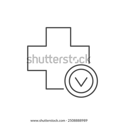 Medically approved line outline icon