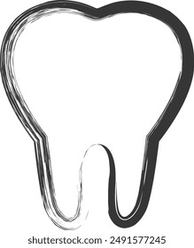 Medical-related brush-drawn single item illustration teeth