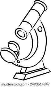 Medical-related calligraphy illustration icon microscope