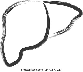 Medical-related calligraphy single item illustration liver