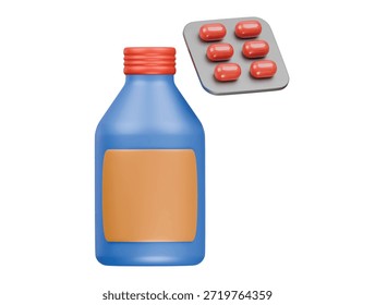 Icono de medicamento 3D Ilustración Render