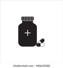 Icono de Medicamento. Símbolos farmacéuticos vectores aislados. diseño médico simple icono de glifo