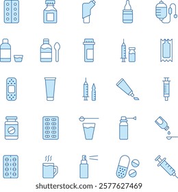 Medicaments Duotone Vector Icons Pack