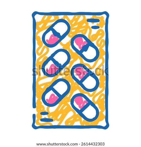 medicaments package doodle icon sketch vector. medicaments package sign. isolated symbol illustration