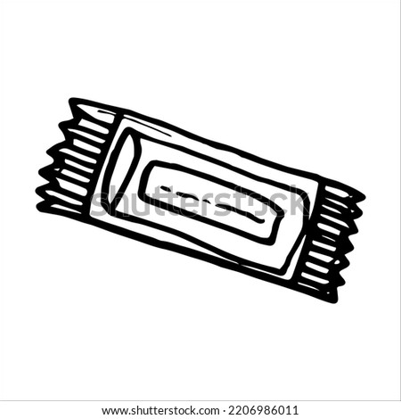Medicaments package doodle style vector illustration isolated on white background