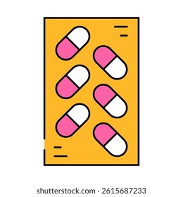 medicaments package line icon vector. medicaments package sign. isolated symbol illustration