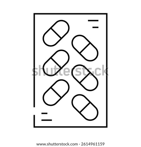 medicaments package line icon vector. medicaments package sign. isolated contour symbol black illustration