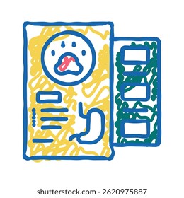 medicaments for pet stomach doodle icon sketch vector. medicaments for pet stomach sign. isolated symbol illustration