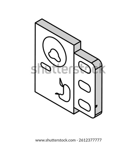 medicaments for pet stomach isometric icon vector. medicaments for pet stomach sign. isolated symbol illustration