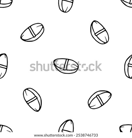 Medicaments vector doodle seamless pattern on white background