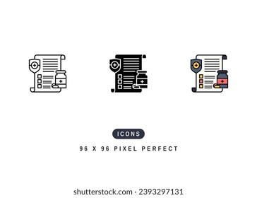 Medicare Icon. Health Medical Plan Pictogram Graphic Illustration. Isolated Simple Line Icon For Infographic, App and Web Button.