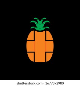 medicare pineapple vector logo in the black background