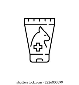 Medicated cat shampoo. Pixel perfect, editable stroke icon