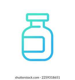 Medication bottle pixel perfect gradient linear ui icon. Drug package. Liquid remedy and solid tablets. Line color user interface symbol. Modern style pictogram. Vector isolated outline illustration