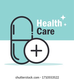 medication capsule and pill covid 19, pandemic coronavirus, outbreak disease respiratory vector illustration