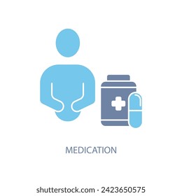 medication concept line icon. Simple element illustration. medication concept outline symbol design.