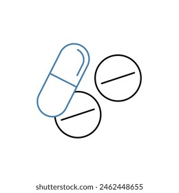 medication concept line icon. Simple element illustration. medication concept outline symbol design.