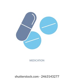 medication concept line icon. Simple element illustration. medication concept outline symbol design.